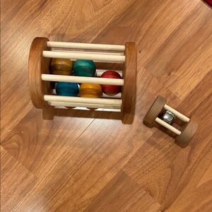 Montessori Wooden Rolling Rattle Toy Set